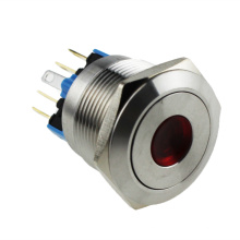 JS22F-11/D/12V/S NO NC IP65 dot illuminated metal push button